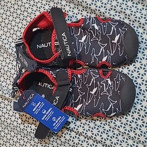Nautica Blue Red Shark Water Shoes Size 11